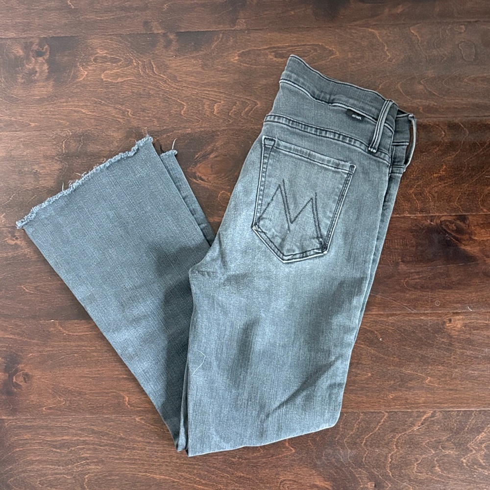 Mother Jeans cropped boot cut faded black